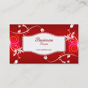 Profil Business Card Rotes weißes Blumen Visitenkarte