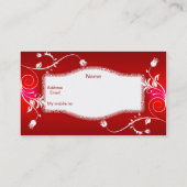 Profil Business Card Rotes weißes Blumen Visitenkarte (Rückseite)