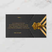 Profil Business Gold Schwarzer Velvet Streifen Visitenkarte (Rückseite)