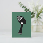 Profil der abstrakten Amerikanerin Postkarte (Stehend Vorderseite)