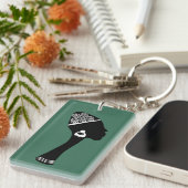 Profil der abstrakten Amerikanerin Schlüsselanhänger (Vorderseite rechts)