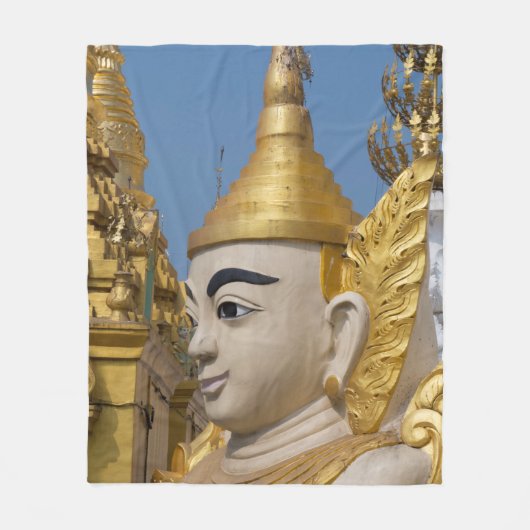 Profil der Buddha-Statue Fleecedecke (Vorderseite)