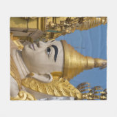 Profil der Buddha-Statue Fleecedecke (Vorderseite (Horizontal))
