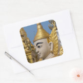 Profil der Buddha-Statue Quadratischer Aufkleber (Umschlag)