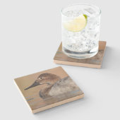 Profil der weiblichen Canvasback-Ente Steinuntersetzer (Seitenansicht)