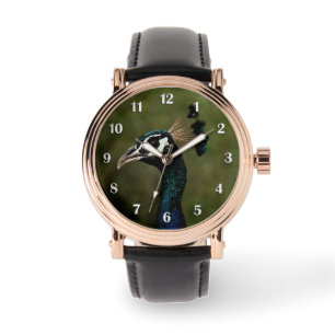 Profil der weißen Pfauenzahlen Armbanduhr