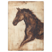 Profil des braunen Wildpferdes Klemmbrett (Rückseite)