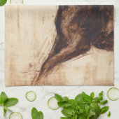 Profil des braunen Wildpferdes Küchentuch (Gefaltet)