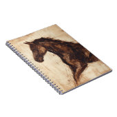 Profil des braunen Wildpferdes Notizblock (Rechte Seite)