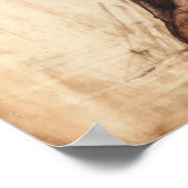 Profil des braunen Wildpferdes Poster (Ecke)