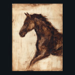 Profil des braunen Wildpferdes Poster<br><div class="desc">Die Schönheit dieses dunklen Pferdes wird perfekt durch zwei einfache Farben eingefangen: Braun und Beige und die Schärfe der Farbe,  die in diesem Bild verwendet wird,  macht es noch realistischer. Dieser zeitgenössische Kunstdruck,  der ein Profil eines braunen Hengstes darstellt,  verleiht jedem Wohnzimmer,  Esszimmer oder Schlafzimmer Charakter.</div>