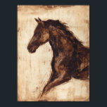 Profil des braunen Wildpferdes Poster<br><div class="desc">Die Schönheit dieses dunklen Pferdes wird perfekt durch zwei einfache Farben eingefangen: Braun und Beige und die Schärfe der Farbe,  die in diesem Bild verwendet wird,  macht es noch realistischer. Dieser zeitgenössische Kunstdruck,  der ein Profil eines braunen Hengstes darstellt,  verleiht jedem Wohnzimmer,  Esszimmer oder Schlafzimmer Charakter.</div>