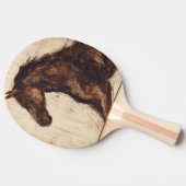 Profil des braunen Wildpferdes Tischtennis Schläger (Seitenansicht)