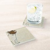 Profil des französischen Bulldog-Suchens Glasuntersetzer (Schrägansicht)