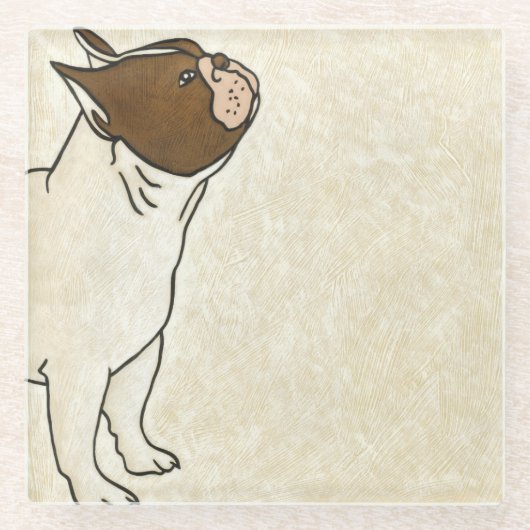 Profil des französischen Bulldog-Suchens Glasuntersetzer (Vorderseite)