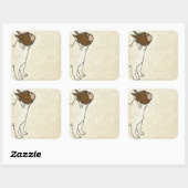 Profil des französischen Bulldog-Suchens Quadratischer Aufkleber (Blatt)