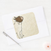 Profil des französischen Bulldog-Suchens Quadratischer Aufkleber (Umschlag)