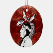 Profil des systemeigenen Amerikanischen Ureinwohne Keramik Ornament (Rechts)