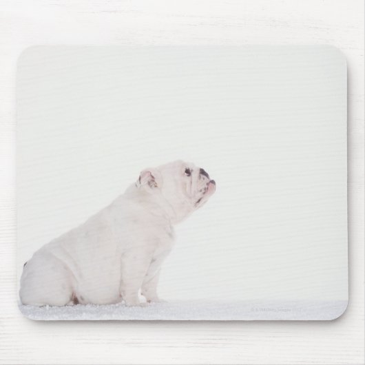 Profil des weißen Bulldoggen Mousepad (Vorne)