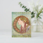 Profil einer Frau, Alphonse Mucha Postkarte (Stehend Vorderseite)