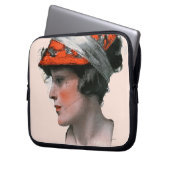 Profil einer Frau Laptopschutzhülle (Vorderseite Links)