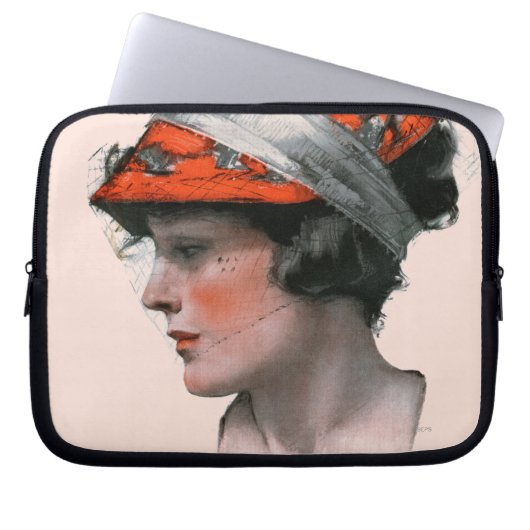 Profil einer Frau Laptopschutzhülle (Vorderseite)