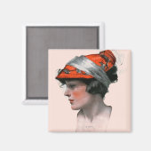 Profil einer Frau Magnet (Vorderseite/Rückseite)