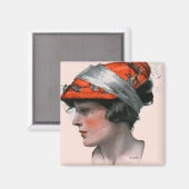 Profil einer Frau Magnet (Vorderseite/Rückseite)