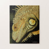 Profil einer grünen Iguana Puzzle (Vertikal)
