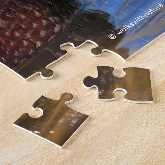 Profil einer handlichen Holzente am Wasser Puzzle (Seite)