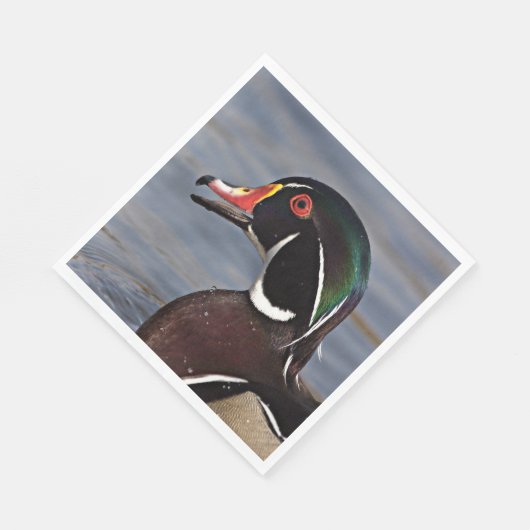 Profil einer Holzente Serviette (Ecke)