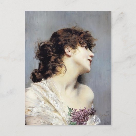 Profil einer jungen Frau von Giovanni Boldini Postkarte (Vorderseite)