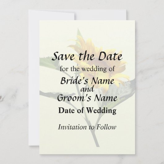 Profil einer Sonnenblume Save the Date (Vorderseite)