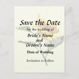 Profil einer Sonnenblume Save the Date Ankündigungspostkarte