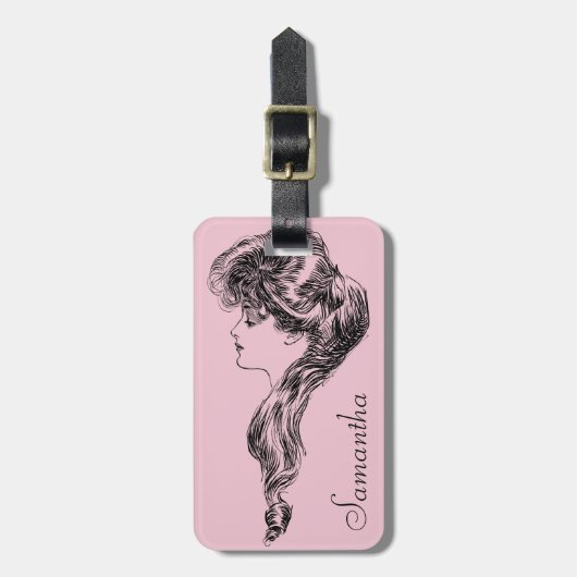 Profil eines Gibson-Mädchens, 1903 Gepäckanhänger (Vorderseite vertikal)