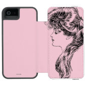 Profil eines Gibson-Mädchens, 1903 Incipio iPhone Geldbeutel-Hülle (Folio Geöffnet)