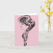 Profil eines Gibson-Mädchens, 1903 Karte (Gelbe Blume)