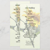 Profil eines Hochzeitsprogramms für Sonnenblumen Programm (Vorne/Hinten)