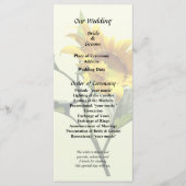 Profil eines Hochzeitsprogramms für Sonnenblumen Programm (Vorderseite)