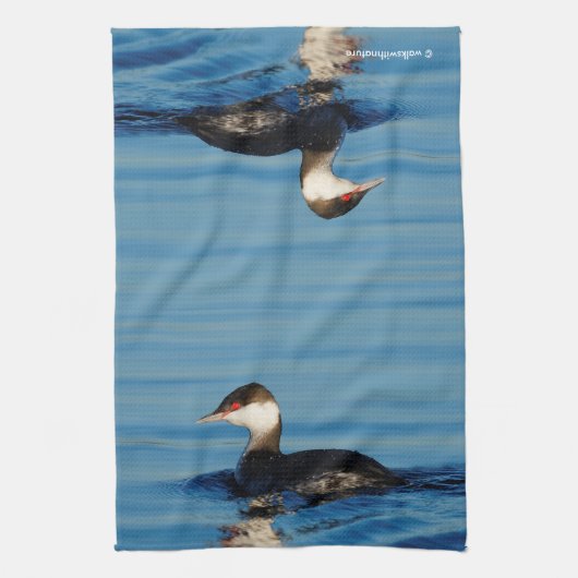 Profil eines Horned Grebe Küchentuch (Vertikal)
