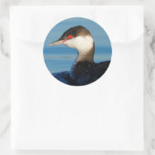 Profil eines Horned Grebe Runder Aufkleber (Tasche)