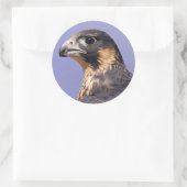 Profil eines juvenilen Peregrine-Falken Runder Aufkleber (Tasche)