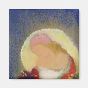 Profil eines Mädchens mit Blumen, c.1900 Magnet