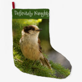 Profil eines Niedlichen grauen Jay / Whiskeyjack S Großer Weihnachtsstrumpf (Vorderseite)