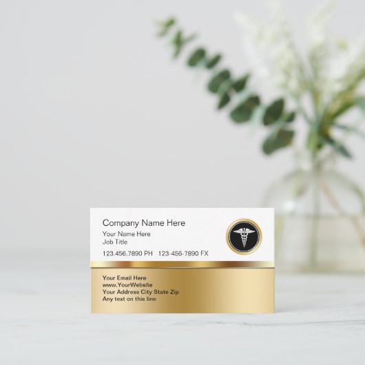 Profil für klassische medizinische Unternehmen Visitenkarte (Stehend Vorderseite)