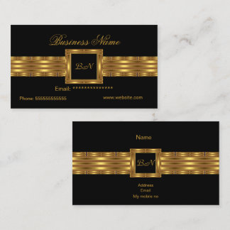 Profil Geschäftskarte Gold Monogramm Schwarz Visitenkarte