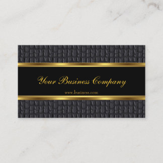 Profil Leather Look Gold Schwarz Elegant Klasse Visitenkarte