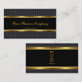 Profil Leather Look Gold Schwarz Elegant Klasse Visitenkarte (Vorne/Hinten)
