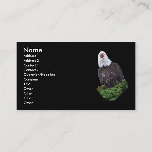 Profil oder Visitenkarte, Adler Visitenkarte (Vorderseite)