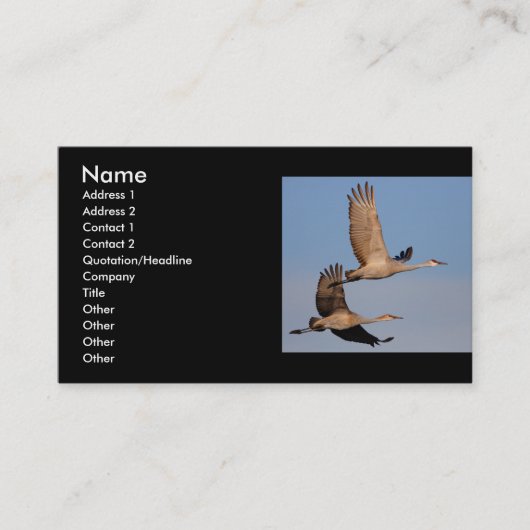 Profil oder Visitenkarte, Kranpaar Visitenkarte (Vorderseite)